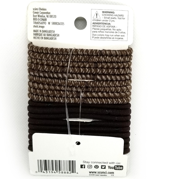 Scunci Brown 18 Unit Hair Elastic Band - Picture 2 of 2